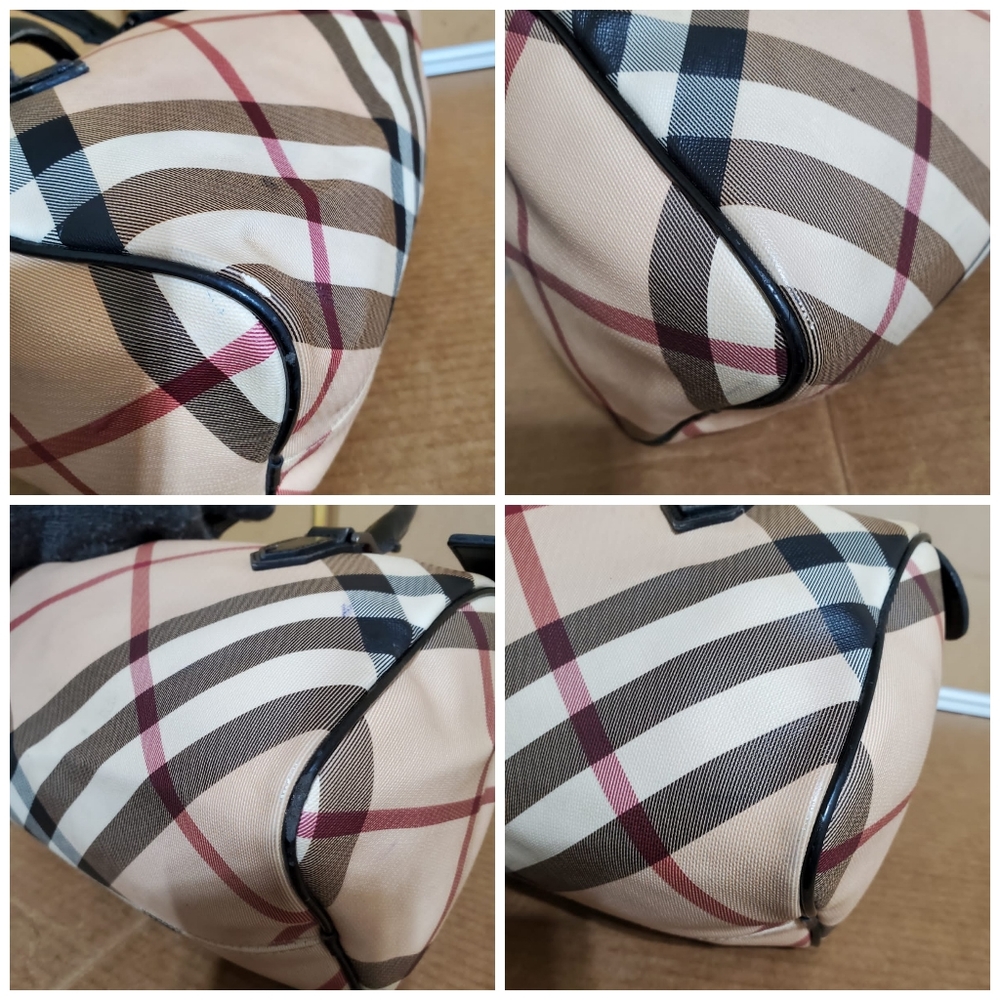 Burberry Beige/Black Nova Check PVC Chester Boston Bag - Picture 11 of 16